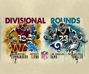 NFC Divisional Rounds: Commanders vs. Lions / Rams vs Eagles